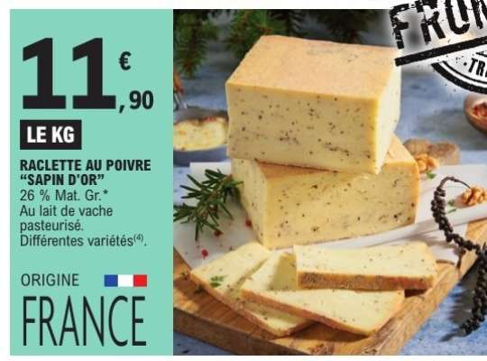 Raclette au poivre "Sapin d'Or"