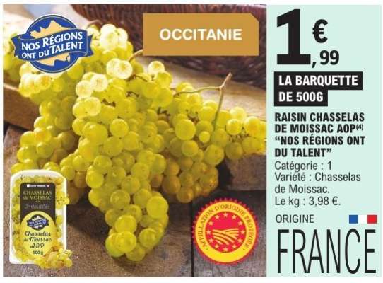 Raisin Chasselas de Moissac AOP