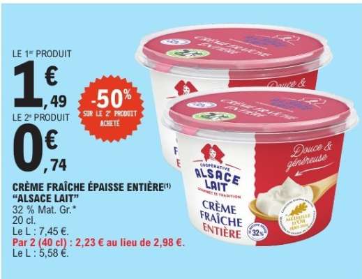 CRÈME FRAÎCHE ÉPAISSE ENTIÈRE ALSACE LAIT