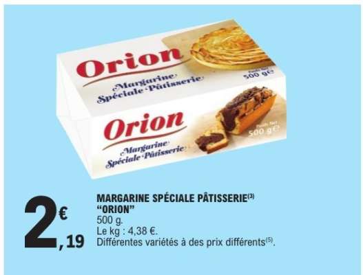 MARGARINE SPÉCIALE PÂTISSERIE "ORION"