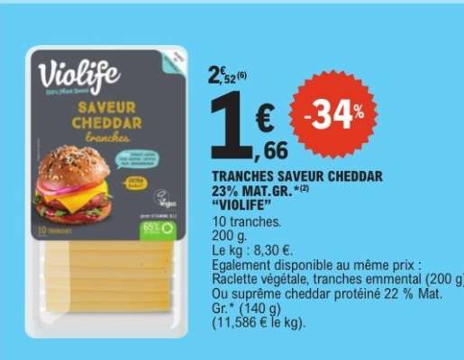 TRANCHES SAVEUR CHEDDAR 23% MAT.GR. “VIOLIFE”