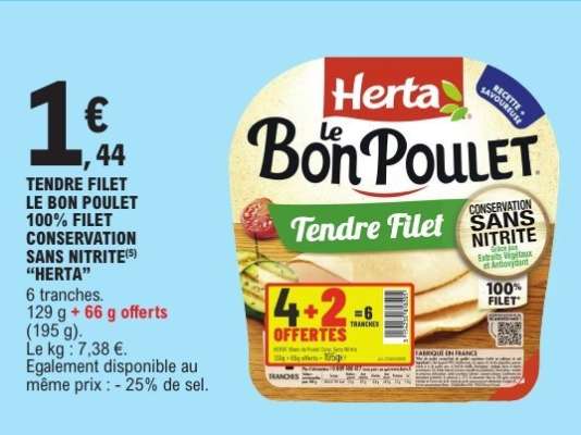 Herta Le Bon Poulet Tendre Filet