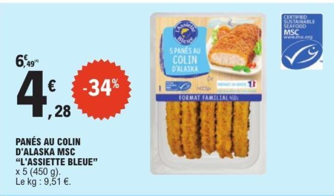 PANÉS AU COLIN D'ALASKA MSC “L'ASSIETTE BLEUE”