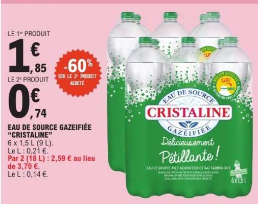 Eau de Source Gazéifiée 'Cristaline'