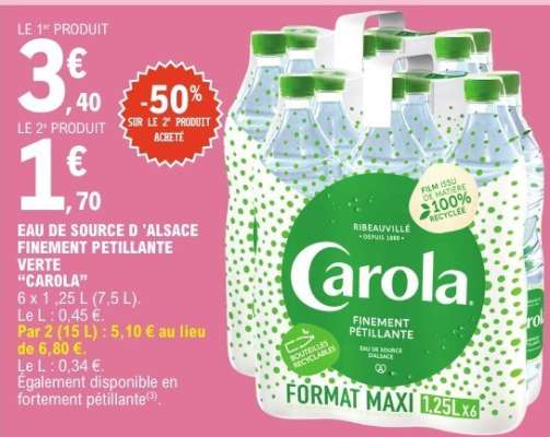 Eau de Source d'Alsace Finement Pétillante Verte Carola