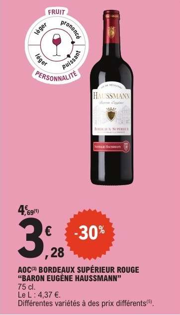 AOC BORDEAUX SUPÉRIEUR ROUGE “BARON EUGÈNE HAUSSMANN”