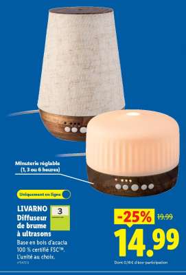 LIVARNO Diffuseur de brume à ultrasons