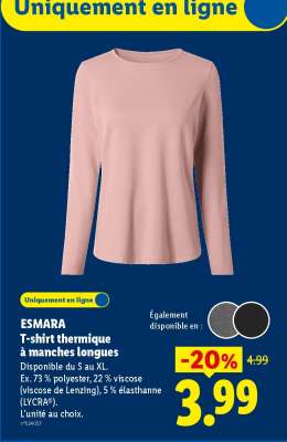 ESMARA T-shirt thermique à manches longues