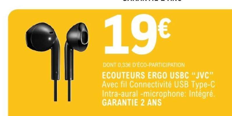 ECOUTEURS ERGO USBC "JVC"