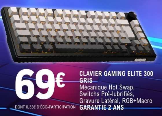 CLAVIER GAMING ELITE 300 GRIS