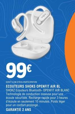 ECOUTEURS SHOKS OPENFIT AIR BL