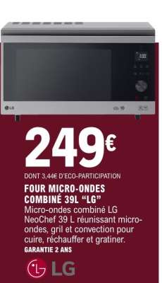 FOUR MICRO-ONDES COMBINÉ 39L “LG”
