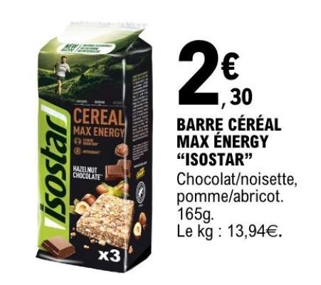 BARRE CÉRÉAL MAX ÉNERGY “ISOSTAR”