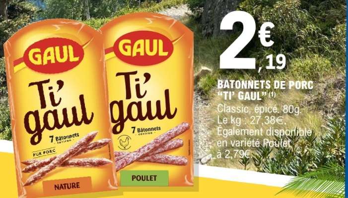 Bâtonnets de porc 'Ti' Gaul'