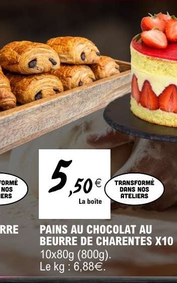 PAINS AU CHOCOLAT AU BEURRE DE CHARENTES X10