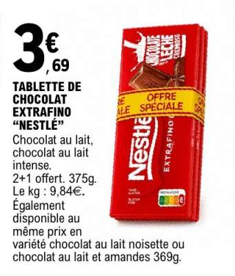 TABLETTE DE CHOCOLAT EXTRAFINO “NESTLÉ”