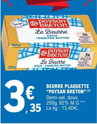 BEURRE PLAQUETTE “PAYSAN BRETON”