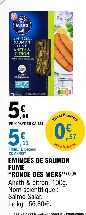 ÉMINCÉS DE SAUMON FUMÉ “RONDE DES MERS”