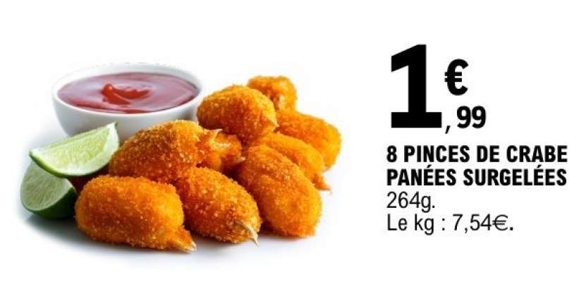 8 PINCES DE CRABE PANÉES SURGELÉES