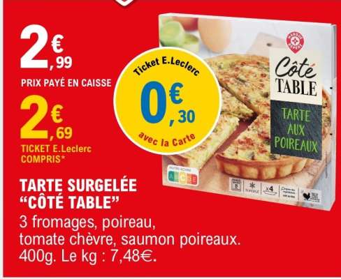TARTE SURGELÉE “CÔTÉ TABLE”