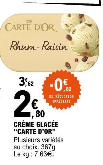 CRÈME GLACÉE “CARTE D’OR”