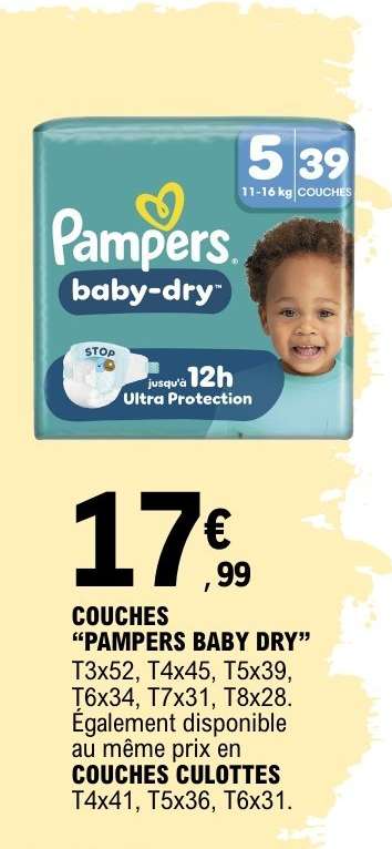 Couches PAMPERS Baby Dry