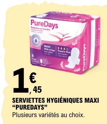 SERVIETTES HYGIENIQUES MAXI “PUREDAYS”