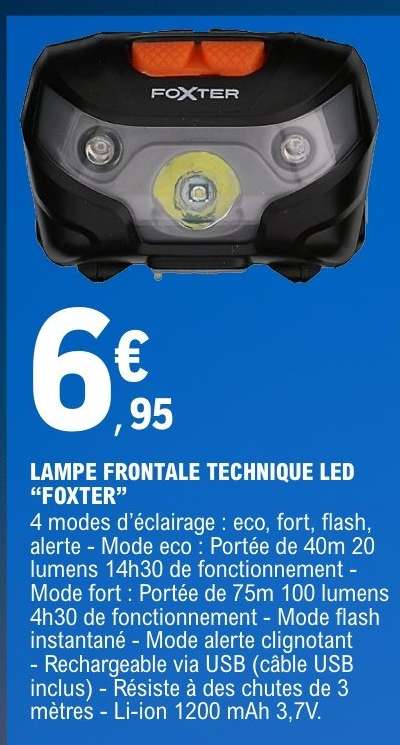LAMPE FRONTALE TECHNIQUE LED “FOXTER”