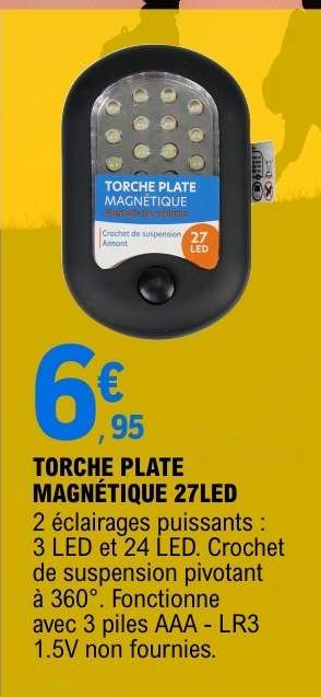 TORCHE PLATE MAGNÉTIQUE 27LED