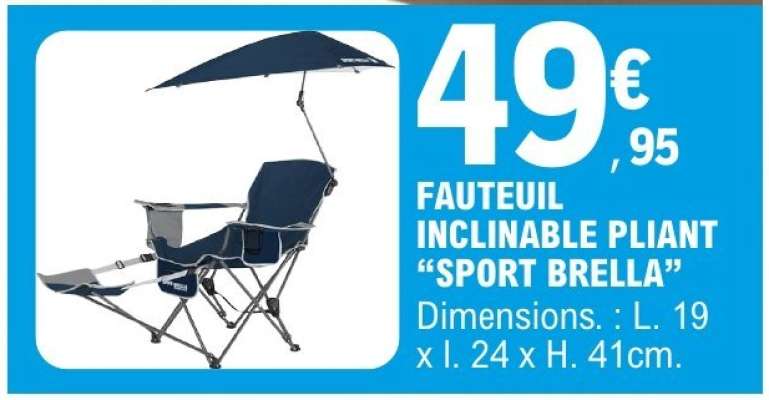 FAUTEUIL INCLINABLE PLIANT 'SPORT BRELLA'