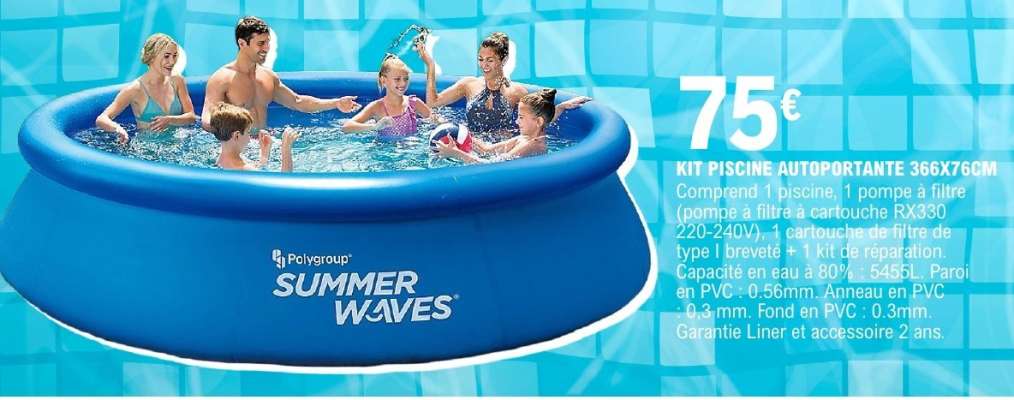 KIT PISCINE AUTOPORTANTE 366X76CM