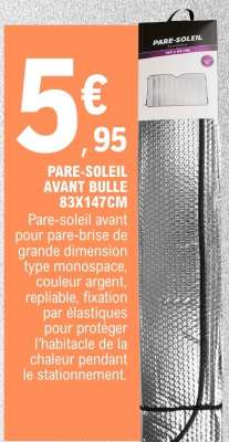 PARE-SOLEIL AVANT BULLE 83X147CM
