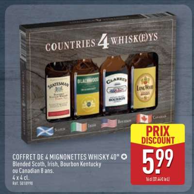 COFFRET DE 4 MIGNONETTES WHISKY 40°