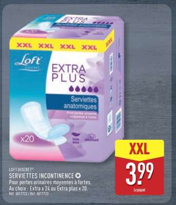 LOFT DISCRET SERVIETTES INCONTINENCE