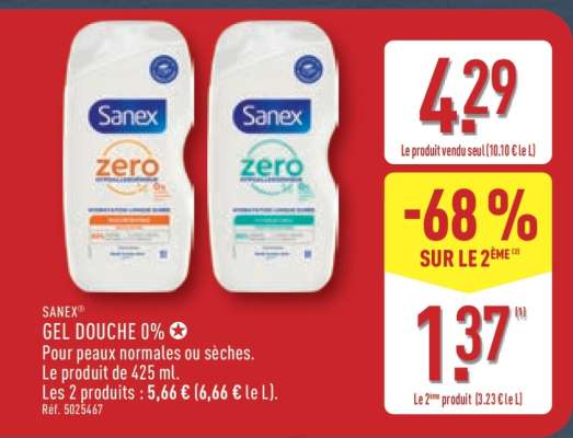 SANEX Gel douche 0%