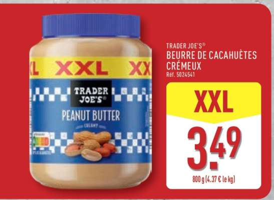 TRADER JOE'S BEURRE DE CACAHUÈTES CRÉMEUX