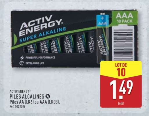 ACTIV ENERGY® PILES ALCALINES