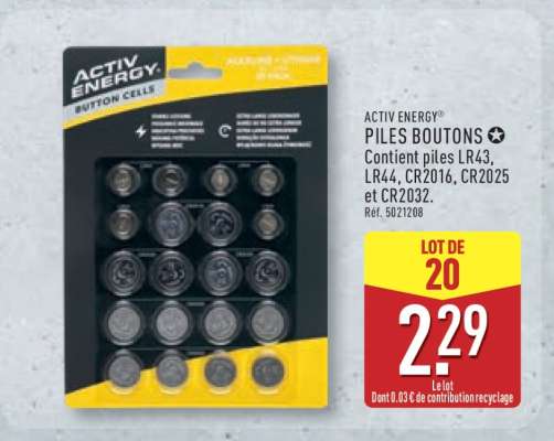 ACTIV ENERGY® PILES BOUTONS