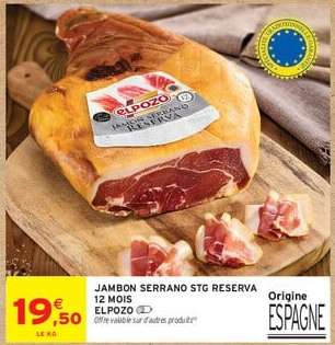 JAMBON SERRANO STG RESERVA 12 MOIS