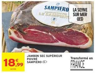 JAMBON SEC SUPÉRIEUR POIVRÉ SAMPIERO