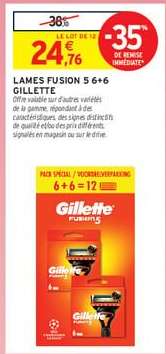 LAMES FUSION 5 6+6 GILLETTE