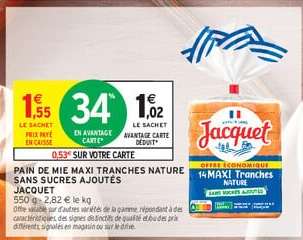 Pain de Mie Maxi Tranches Nature Sans Sucres Ajoutés Jacquet