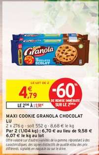 MAXI COOKIE GRANOLA CHOCOLAT LU