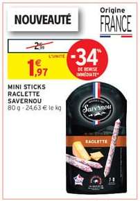 MINI STICKS RACLETTE SAVERNOU