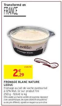 FROMAGE BLANC NATURE LEDUC