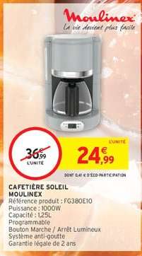 Cafetière Soleil Moulinex