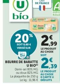 Beurre de Baratte U Bio