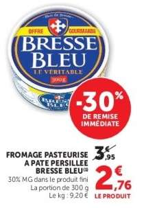 FROMAGE PASTEURISE A PATE PERSILLEE BRESSE BLEU