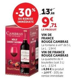 VIN DE FRANCE ROUGE CAMBRAS