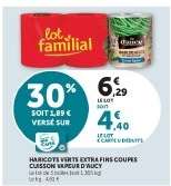 HARICOTS VERTS EXTRA FINS COUPES CUISSON VAPEUR D'AUCY